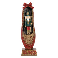 Clayre &amp; Eef | Decoratie notenkraker in balletschoen Rood Goudkleurig 6x6x19 cm | 6PR6315