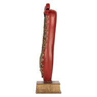 Clayre &amp; Eef | Decoratie notenkraker in balletschoen Rood Goudkleurig 6x6x19 cm | 6PR6315
