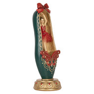Clayre &amp; Eef | Decoratie Ballerina in balletschoen Rood Groen 7x7x19 cm | 6PR6316