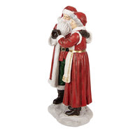 Clayre &amp; Eef | Decoratie Kerstman en kerstvrouw Rood Wit 13x9x23 cm | 6PR6319