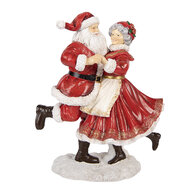 Clayre &amp; Eef | Decoratie Kerstman en kerstvrouw Rood Wit 19x11x23 cm | 6PR6322