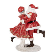 Clayre &amp; Eef | Decoratie Kerstman en kerstvrouw Rood Wit 19x11x23 cm | 6PR6322