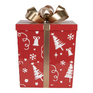 Clayre &amp; Eef | Decoratie Cadeautjes (2) Rood Groen 26x26x33 / 21x21x27 cm | 6Y6029