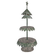 Clayre &amp; Eef | Etag&egrave;re 2 laags Grijs &oslash; 32x75 cm | 6Y6160