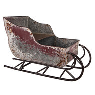 Clayre &amp; Eef | Kerstdecoratie Slee Rood Grijs 51x23x30 cm | 6Y6161