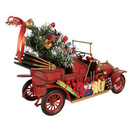 Clayre &amp; Eef | Decoratie Model Auto Rood met kerstdecoratie 38x16x27 cm | 6Y6228