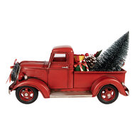 Clayre &amp; Eef | Decoratie Model Auto met kerstdecoratie Rood 39x15x18 cm | 6Y6229