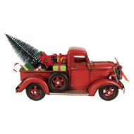 Clayre &amp; Eef | Decoratie Model Auto met kerstdecoratie Rood 39x15x18 cm | 6Y6229