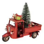Clayre &amp; Eef | Decoratie Driewieler rood met kerstdecoratie 17x7x14 cm | 6Y6231