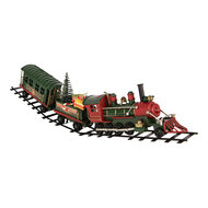 Clayre &amp; Eef | Decoratie Trein met kerstdecoratie Groen 42x5x12 cm | 6Y6234