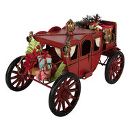 Clayre &amp; Eef | Koets met kerstdecoratie Rood Goudkleurig 32x17x17 cm | 6Y6235