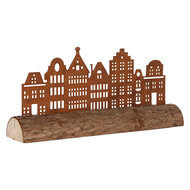 Clayre &amp; Eef | Decoratie Huizen Bruin 25x5x8 cm | 6Y6190
