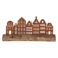 Clayre &amp; Eef | Decoratie Huizen Bruin 25x5x8 cm | 6Y6190