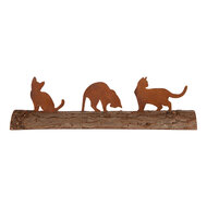 Clayre &amp; Eef | Decoratie Beeld Katten Bruin 32x5x7 cm | 6Y6193