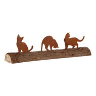 Clayre &amp; Eef | Decoratie Beeld Katten Bruin 32x5x7 cm | 6Y6193