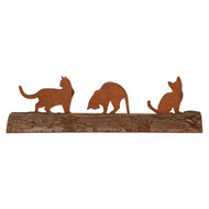 Clayre &amp; Eef | Decoratie Beeld Katten Bruin 32x5x7 cm | 6Y6193