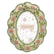 Clayre &amp; Eef | Fotolijst Wit Groen 17x2x22 cm / 10x15 cm | 2F1390