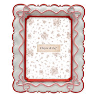 Clayre &amp; Eef | Fotolijst Wit Rood 15x2x20 cm / 10x15 cm | 2F1393