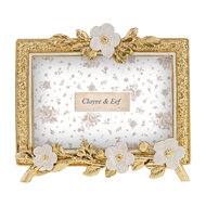 Clayre &amp; Eef | Fotolijst Goudkleurig Wit 18x2x16 cm / 10x15 cm | 2F1424