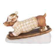 Clayre &amp; Eef | Decoratie Hond Bruin Wit 50x23x29 cm | 5MG0116