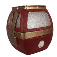 Clayre &amp; Eef | Decoratie Skilift met LED Rood Goudkleurig 47x48x51 cm | 5MG0118
