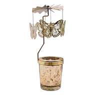 Clayre &amp; Eef | Theelichtcarrousel Goudkleurig &oslash; 8x17 cm | 66000GO