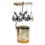 Clayre &amp; Eef | Theelichtcarrousel Goudkleurig &oslash; 8x17 cm | 66001GO