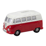 Clayre &amp; Eef | Spaarpot Bus Rood Wit 13x6x7 cm | 6CE2462