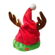 Clayre &amp; Eef | Decoratie Kersthoed Rood Groen 40 cm / 3xAA | 66904
