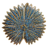 Clayre &amp; Eef | Decoratie schaaltje Bloem Blauw Beige &oslash; 14x2 cm | 6CE2503