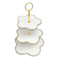 Clayre &amp; Eef | Etag&egrave;re 3 laags Wit &oslash; 24 cm | 6CE2481