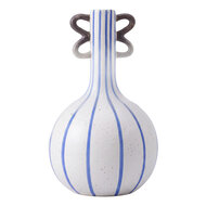 Clayre &amp; Eef | Vaas Wit Blauw &oslash; 15x26 cm | 6CE2513