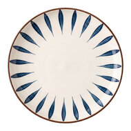 Clayre &amp; Eef | Servies Ontbijtbord Wit Blauw &oslash; 20x2 cm | 6CEDP0174