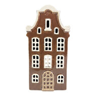 Clayre &amp; Eef | Theelichthouder Kerst Huisje Bruin Beige 11x8x22 cm | 6CE2525