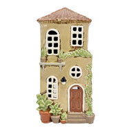Clayre &amp; Eef | Theelichthouder Kerst Huisje Beige Bruin 12x9x23 cm | 6CE2526