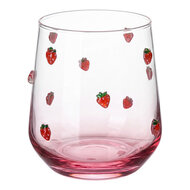 Clayre &amp; Eef | Waterglas Transparant Rood &oslash; 7x11 cm / 320 ml | 6GL5516