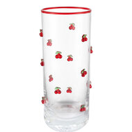 Clayre &amp; Eef | Waterglas Transparant Rood &oslash; 6x15 cm / 350 ml | 6GL5519