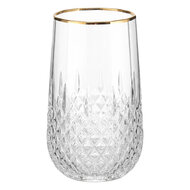 Clayre &amp; Eef | Waterglas Transparant Rood &oslash; 7x15 cm / 350 ml | 6GL5530