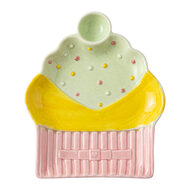 Clayre &amp; Eef | Servies Ontbijtbord Roze Groen 20x16x2 cm | 6CEDP0175