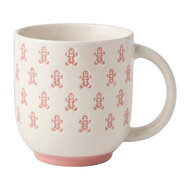 Clayre &amp; Eef | Mok Wit Roze 10x10x6 cm / 480 ml | 6CEMU0256