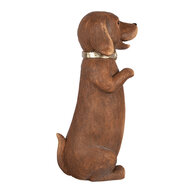 Clayre &amp; Eef | Decoratie Hond Bruin Goudkleurig 23x19x47 cm | 6MG0170