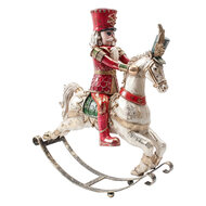 Clayre &amp; Eef | Kerstdecoratie Notenkraker Rood Wit 32x10x35 cm | 6PR6230