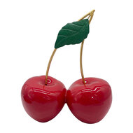 Clayre &amp; Eef | Decoratie Kersen Rood Groen 26x14x31 cm | 6PR6419