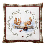 Clayre &amp; Eef | Kussen met vulling Bruin Beige 45x45x4 cm | KG023.225