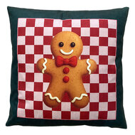 Clayre &amp; Eef | Kussen met vulling Groen Rood 45x45x4 cm | KG023.227