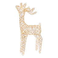 Clayre &amp; Eef | Kerstdecoratie Rendier met LED Goudkleurig 45x18x85 cm / 3xAA | 50925