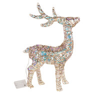 Clayre &amp; Eef | Kerstdecoratie Rendier met LED Goudkleurig 45x18x85 cm / 3xAA | 50925
