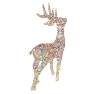 Clayre &amp; Eef | Kerstdecoratie Rendier met LED Goudkleurig 45x18x85 cm / 3xAA | 50925