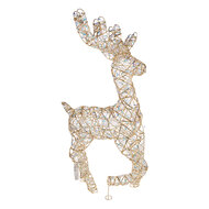Clayre &amp; Eef | Kerstdecoratie Rendier met LED Goudkleurig 38x25x76 cm / 3xAA | 50926
