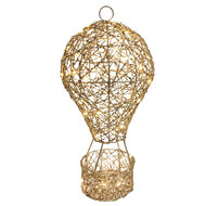 Clayre &amp; Eef | Decoratie luchtballon met LED Goudkleurig &oslash; 19x38 cm / 3xAA | 66781